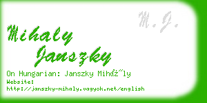 mihaly janszky business card